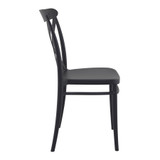 Cross Side Chair - Black_Plastic Cross back chair_polypro cross back chair_outdoor cross back chair_stacking_side view