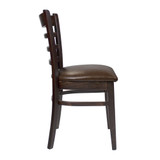 Sheldon Side Chair - Medium Brown - Upholstered in Vintage Brown_Classic Restaurant Dining Chair_Cafe Chair_side view