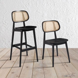 Marcelo Side Chair - Satin Black - Natural Cane Back_retro restaurant cane back chair_collection