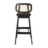 Relish Bar Stool - Satin Black - Natural Cane Back