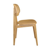 Relish_Marcelo Side Chair - Natural Oak - Natural Cane Back_side view_restaurant dining chair