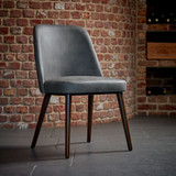 Aztec Side Chair - Steel Grey Vintage Elegance_leather restaurant chair