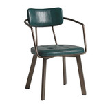 AUZET_Armchair - Old Anvil - Vintage Teal_leather look_restaurant chair_dining_chair_vintage bar chair