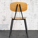 Skagen Side Chair - Oak Veneered Plywood - Full Metal Frame-rear view