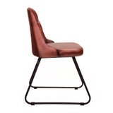 Lucero Side Chair - Vintage Red_Leather Restaurant Dining Chair_Leather Bar Chair_side view