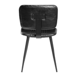 Lattani Side Chair - Genuine Leather - Black_back view