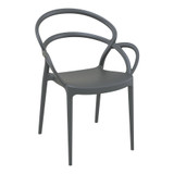 Mila Chair - Dark Grey_outdoor commercial plastic stacking chair_abstract stacking cafe chair_funky outdoor plastic pub chair