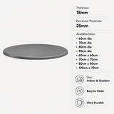 Enduratop - Indoor/Outdoor Table Top - Mid Grey
