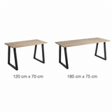 Hardwick 'A' Dining Table - Black - Extra White in 2 sizes: 120 cm x 70 cm, 180 cm x 75 cm