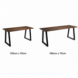 Hardwick 'A' Dining Table - Black - Smoked Oak in 2 sizes: 120cm x 70cm, 180cm x 75cm