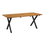 Highcross 'X' Dining Table - Clear Frame - Character Oak