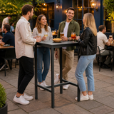 Eko Bar Height Table - Black - Square in an outdoor pub or café patio environment