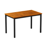 ICE_Commercial Wooden Outdoor Dining Table_4 Black Legs_Rectangle