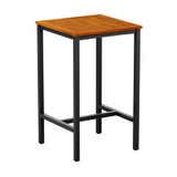 ICE_Commercial Wooden Outdoor Bar Height Table_4 Black Legs_Square