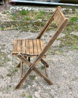 Nordic Rustic Folding Wooden Chair_side view