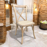 Elmwood Rustic Cross Back Chair_Rattan Seat_Wedding Venue Cross Back Chair_Cross Back Cafe Chair_Wholesale