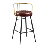 aulenti cocktail bar stool- claret red leather_main view