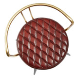 aulenti cocktail bar stool- claret red leather_top view