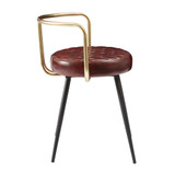 aulenti cocktail low stool- claret red leather_sdie view