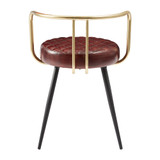 aulenti cocktail low stool- claret red leather-back