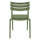 helen strong restaurant side chair_olive green_rear view_heavy duty plastic outdoor restaurant chair_cfae chair