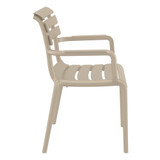 paris strong polypro commercial armchair_taupe_side view