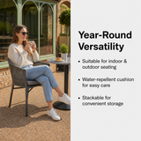 Holt Arm Chair - Dark Grey in an outdoor patio scene – Year-Round Versatility
