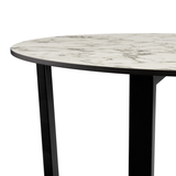 bourne dining table - white carrara marble_90cm dia_close up