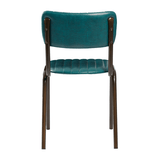 tavo vintage faux leather_bar chair_vintage teal_back view_vintage commercial side chair