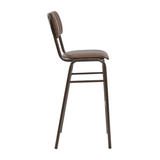 tavo vintage faux leather_bar stool_vintage brown_side view