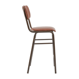 tavo vintage faux leather_mid height bar stool_vintage tan_side view