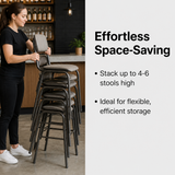 Tavo Stacking Mid Bar Stool in a modern bar or cafe environment – Effortless Space-Saving