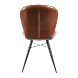 lena side chair_genuine leather_pecan brown_back view