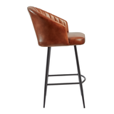 brooklyn bar stool leather_bruciato tan_side view