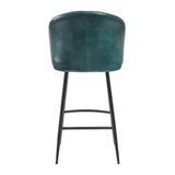 brooklyn bar stool leather_vintage blue_back view