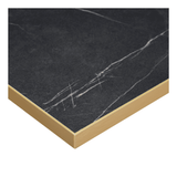 omega square laminate table top_black marble_corner detail