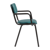 tavo vintage faux leather_bar chair_vintage teal_side view_vintage commercial arm chair_vintage commercial dining chair