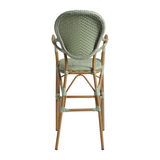 Brittany Bar Stool_wicker bar stool_french bistro wicker bar stool_vintage wicker bar stool_pastel green colour_back view