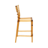 Chiavari Ice  Stacking Bar Stool 65_Amber Transparent_side view