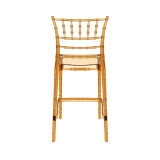 Chiavari Ice  Stacking Bar Stool 65_Amber Transparent_back view