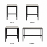 Extrema Cement 'Textured' - Black Mid Height Table size options