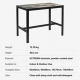 Extrema Driftwood - Black Mid Height Table specifications: Weight 12.36 kg, Height 89.2 cm