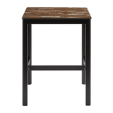 Extrema Planked Vintage Wood 'Textured' - Black Mid Height Table_front view