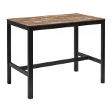 Extrema Planked Vintage Wood 'Textured' - Black Mid Height Table on a white background