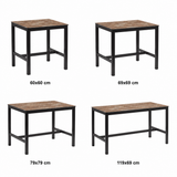 Extrema Planked Vintage Wood 'Textured' - Black Mid Height Table in 4 sizes: 60x60 cm, 69x69 cm, 79x79 cm, 119x69 cm