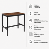 Extrema Vintage Copper 'Textured' - Black Mid Height Table specifications: Weight 12.36 kg, Height 89.2 cm