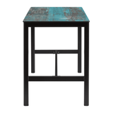 Extrema Vintage Teal 'Smooth' - Black Mid Height Table_79cmx79cm