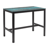 Extrema Vintage Teal 'Smooth' - Black Mid Height Table