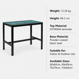 Extrema Vintage Teal 'Smooth' - Black Mid Height Table