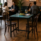 Extrema Vintage Teal 'Smooth' - Black Mid Height Table
